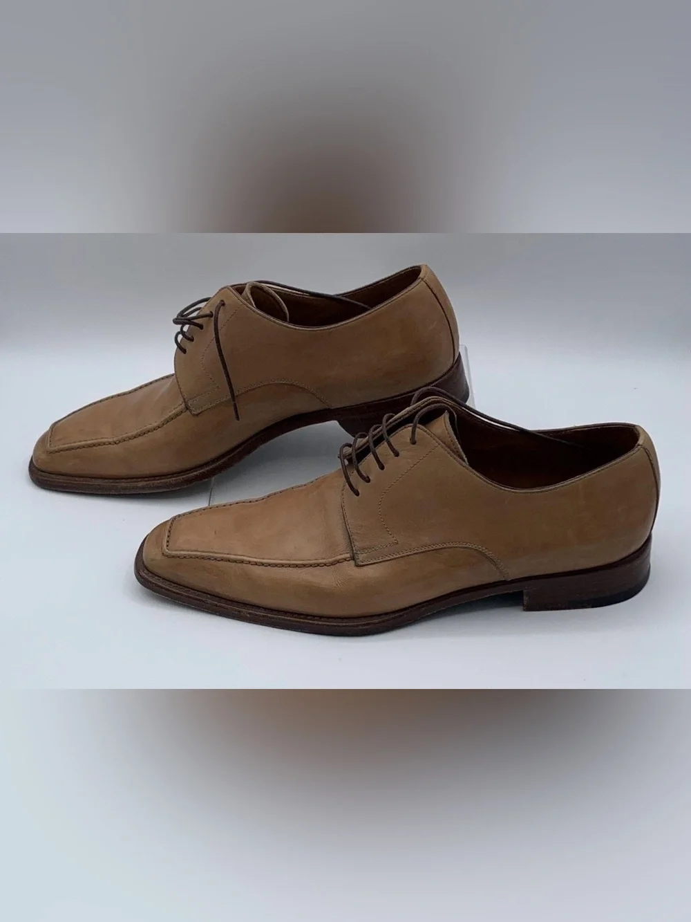 Ermenegildo Zegna Couture Tan Leather Derby Oxfords